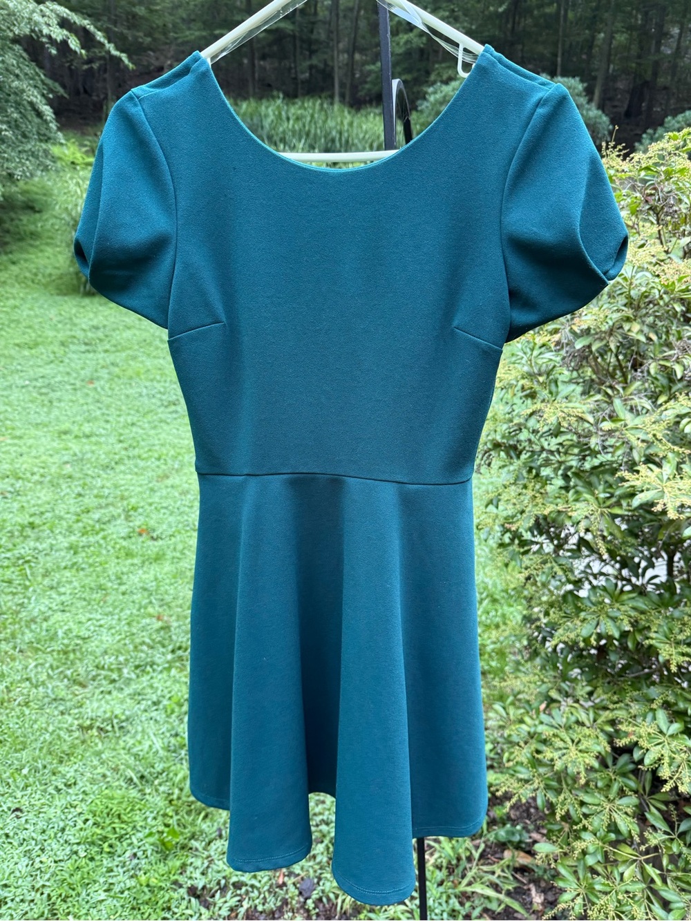 Classic Teal Fit-and-Flare Women’s Skater Style Dress